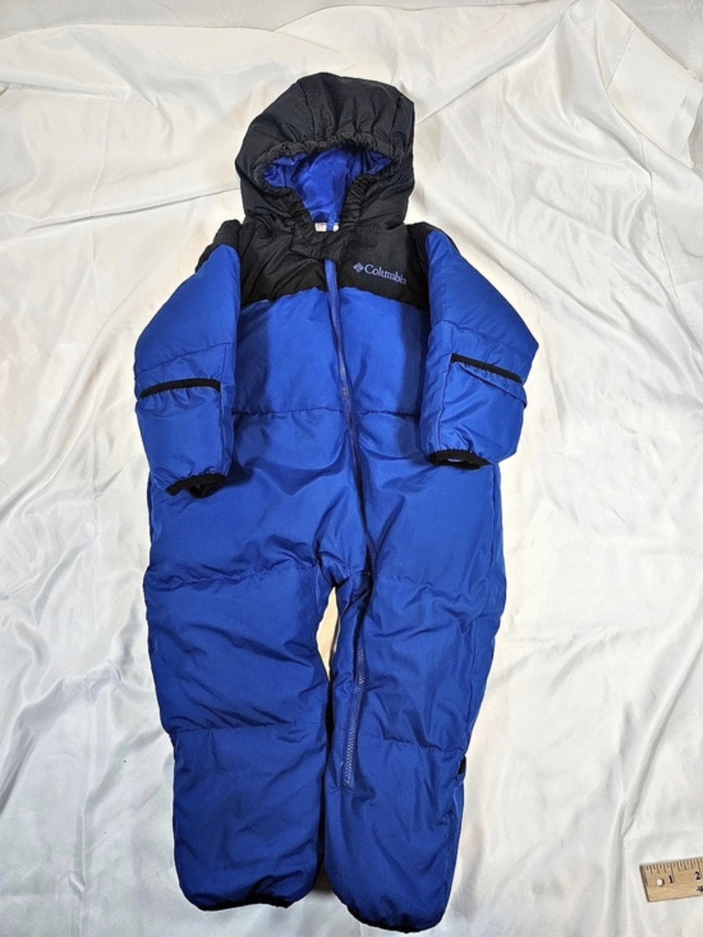 Columbia Snuggly Bunny Down Bunting Baby Blue & Black 24 Months